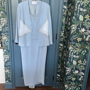 Worn once 16 Elegant Light Blue Montage Formal Dress and Jacket